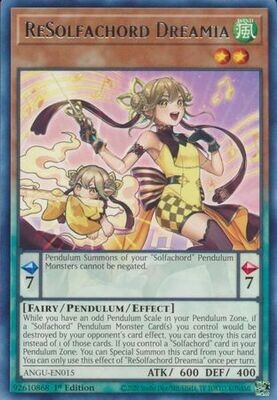 SH ReSolfachord Dreamia - ANGU-EN015 - Rare 1st Edition Ancient Guardians 1st Edition Singles