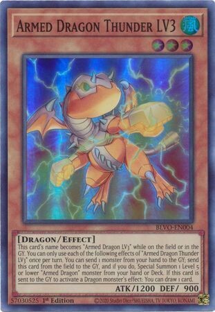 Armed Dragon Thunder LV3 - BLVO-EN004 - Super Rare 1st Edition Blazing Vortex 1st Edition Singles