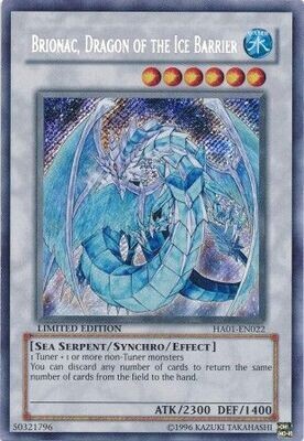 Brionac, Dragon of the Ice Barrier - HA01-EN022 - Secret Rare Limited Edition
Hidden Arsenal 1 [HA01] 1st Edition Singles