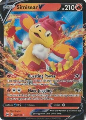 TS Simisear V - 022/159 - Ultra Rare
Crown Zenith Singles