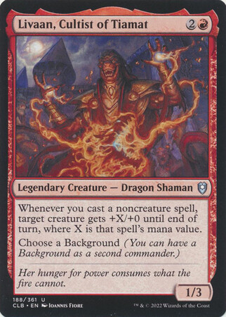 Livaan, Cultist of Tiamat 188/361
Commander Legends: Battle for Baldur&#39;s Gate Singles