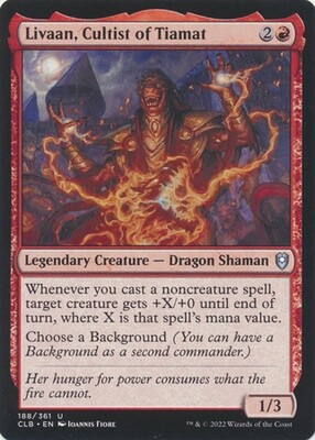 Livaan, Cultist of Tiamat 188/361
Commander Legends: Battle for Baldur&#39;s Gate Singles