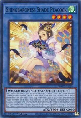 SH Shinobaroness Shade Peacock - AGOV-EN028 - Common 1st Edition
Age of Overlord 1st Edition Singles