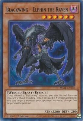 Blackwing - Elphin the Raven - MAZE-EN038 - Rare 1st Edition Maze of Memories 1st Edition Singles (espanol)