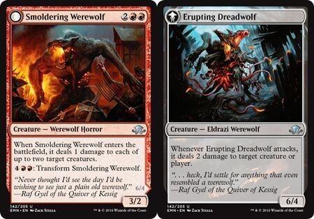 Smoldering Werewolf | Erupting Dreadwolf 142/205 - Eldritch Moon Singles (Español)