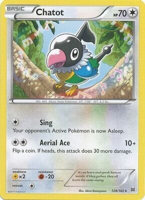 Chatot - 128/162 - Rare
XY: Breakthrough Singles