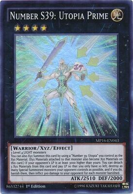 Number S39: Utopia Prime - MP16-EN043 - Super Rare 1st Edition Yu-Gi-Oh! 2016 Mega-Tins 1st Edition Singles