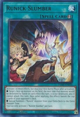 Runick Slumber - TAMA-EN034 - Rare 1st Edition
Tactical Masters 1st Edition Singles