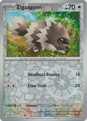 MY01 Zigzagoon - 167/197 - Common Reverse Holo
Obsidian Flames Reverse Holo Singles