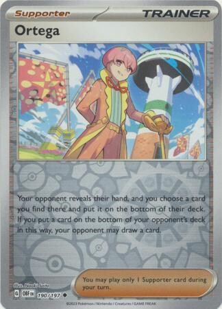 MY01 Ortega - 190/197 - Uncommon Reverse Holo
Obsidian Flames Reverse Holo Singles