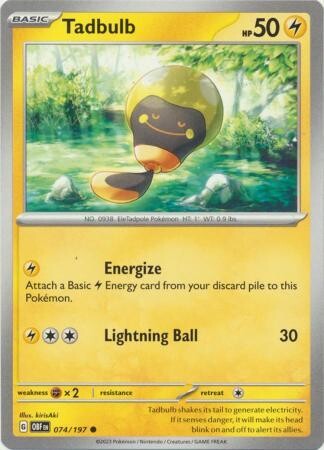 MY01 Tadbulb - 074/197 - Common
Obsidian Flames Singles