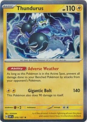 Thundurus - 070/197 - Holo Rare Obsidian Flames Singles
