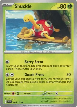 MY01 Shuckle - 005/197 - Common
Obsidian Flames Singles