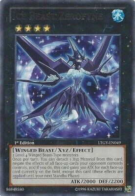 Ice Beast Zerofyne - LTGY-EN049 - Rare 1st Edition Lord of the Tachyon Galaxy 1st Edition Singles