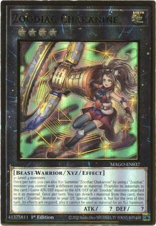 Zoodiac Chakanine - MAGO-EN037 - Premium Gold Rare 1st Edition
Maximum Gold 1st Edition Singles