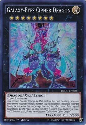 Galaxy-Eyes Cipher Dragon - DPDG-EN040 - Super Rare 1st Edition
Duelist Pack: Dimensional Guardians Singles