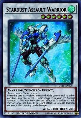 Stardust Assault Warrior - CT15-EN008 - Ultra Rare Limited Edition 2018 Mega-Tins Singles