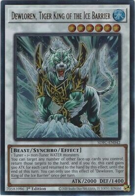 SH Dewloren, Tiger King of the Ice Barrier - SDFC-EN042 - Ultra Rare 1st Edition Freezing Chains 1st Edition Singles