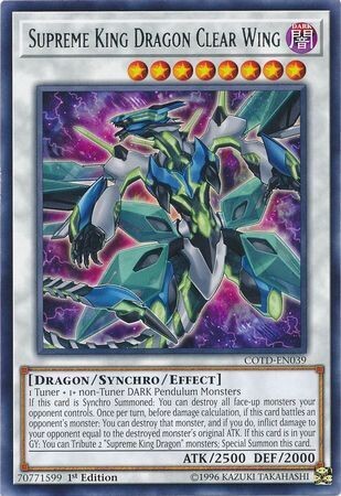 Supreme King Dragon Clear Wing - COTD-EN039 - Rare 1st Edition
Code of the Duelist 1st Edition Singles
