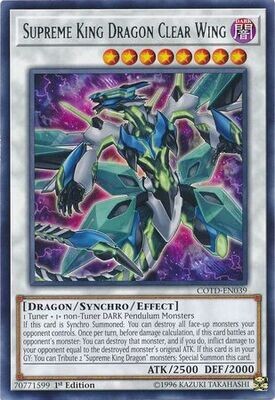 Supreme King Dragon Clear Wing - COTD-EN039 - Rare 1st Edition
Code of the Duelist 1st Edition Singles