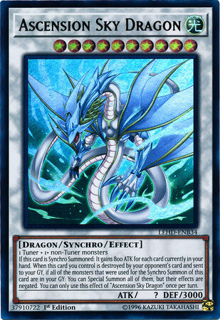 SH Ascension Sky Dragon - LEHD-ENB34 - Ultra Rare 1st Edition Legendary Hero Decks 1st Edition Singles
