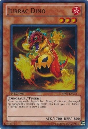 Jurrac Dino - HA04-EN015 - Super Rare 1st Edition Hidden Arsenal 4: Trishula&#39;s Triumph [HA04] 1st Edition Singles