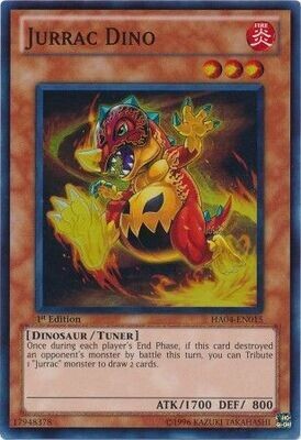 Jurrac Dino - HA04-EN015 - Super Rare 1st Edition Hidden Arsenal 4: Trishula&#39;s Triumph [HA04] 1st Edition Singles