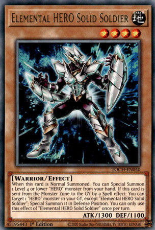 Elemental HERO Solid Soldier - TOCH-EN040 - Rare 1st Edition Toon Chaos 1st Edition Singles