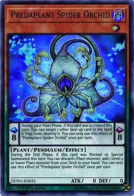 Predaplant Spider Orchid - DUPO-EN035 - Ultra Rare 1st Edition
Duel Power 1st Edition Singles (Espanol)