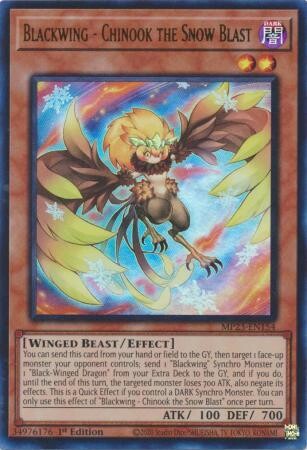 Blackwing - Chinook the Snow Blast - MP23-EN154 - Ultra Rare 1st Edition
Mega Tin 2023 Dueling Heroes Singles