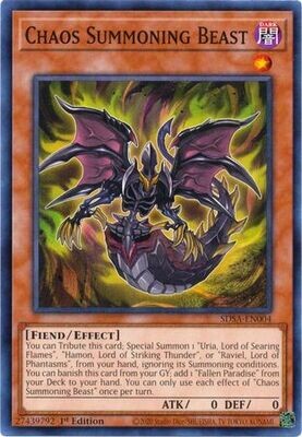 Chaos Summoning Beast - SDSA-EN004 - Common 1st Edition
Structure Deck: Sacred Beasts 1st Edition Singles