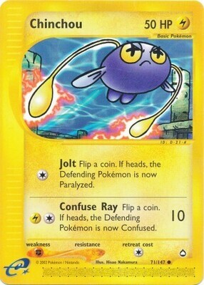 Chinchou - 71/147 - Common
Aquapolis Singles