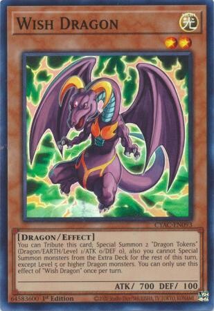 Wish Dragon - CYAC-EN093 - Super Rare 1st Edition
Cyberstorm Access 1st Edition Singles (Espano)