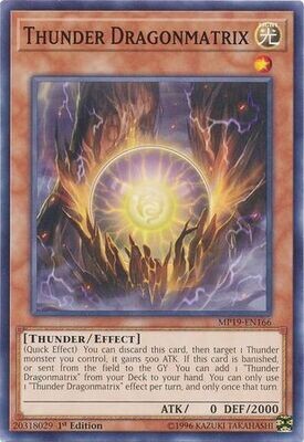 Thunder Dragonmatrix - MP19-EN166 - Common 1st Edition Yu-Gi-Oh! 2019 Mega-Tins: Gold Sarcophagus Tin Mega Pack Singles