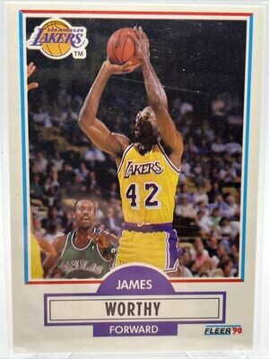 1990-91 Fleer James Worthy Basketball Card #97 NM-Mint