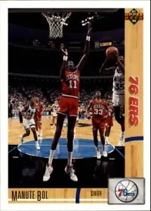 1991-92 Upper Deck Philadelphia 76ers Basktball Card #178 Manute Bol