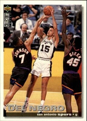 1995-96 Collector&#39;s Choice Spurs Basketball Card #115 Vinny Del Negro