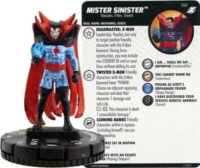 Mister Sinister #100 X-men Xavier&#39;s School Marvel Heroclix
Marvel: X-Men Xavier&#39;s School Singles Sin Tarjeta