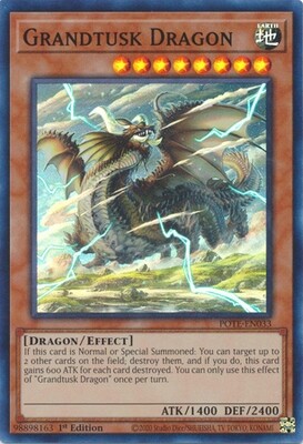 Grandtusk Dragon - POTE-EN033 - Super Rare 1st Edition Power of the Elements 1st Edition Singles