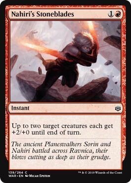 Nahiri&#39;s Stoneblades 139/264 War of the Spark Singles (japones)
