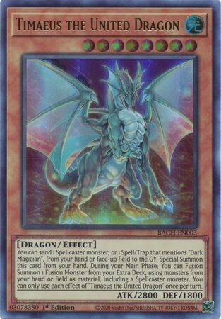 Timaeus the United Dragon - BACH-EN003 - Ultra Rare 1st Edition
Battle of Chaos 1st Edition Singles