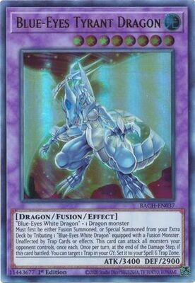 Blue-Eyes Tyrant Dragon - BACH-EN037 - Ultra Rare 1st Edition Battle of Chaos 1st Edition Singles *Espanol*