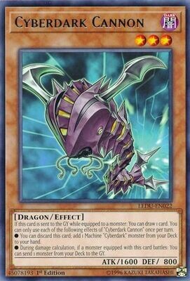 Cyberdark Cannon - LEDU-EN022 - Rare 1st Edition Legendary Duelists Singles