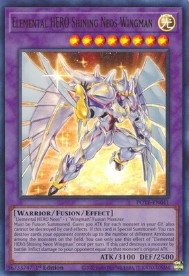 Elemental HERO Shining Neos Wingman - POTE-EN041 - Ultra Rare 1st Edition Power of the Elements 1st Edition Singles