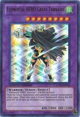 Elemental Hero Great Tornado - LC02-EN010 - Ultra Rare Limited Edition Legendary Collection 2 1st Edition Singles