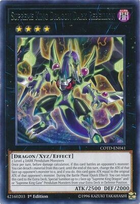 Supreme King Dragon Dark Rebellion - COTD-EN041 - Rare 1st Edition Code of the Duelist 1st Edition Singles