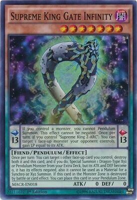 Supreme King Gate Infinity - MACR-EN018 - Super Rare 1st EditionMaximum Crisis 1st Edition Singles (Español)