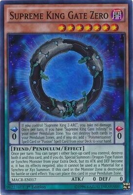 Supreme King Gate Zero - MACR-EN017 - Super Rare 1st Edition Maximum Crisis 1st Edition Singles