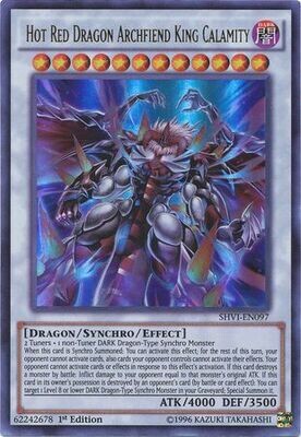 SH Hot Red Dragon Archfiend King Calamity - SHVI-EN097 - Ultra Rare 1st Edition Shining Victories 1st Edition Singles