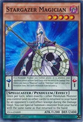 Stargazer Magician - YS14-EN009 - Super Rare 1st Edition
Starter Deck: Super Starter: Space-Time Showdown [YS14]